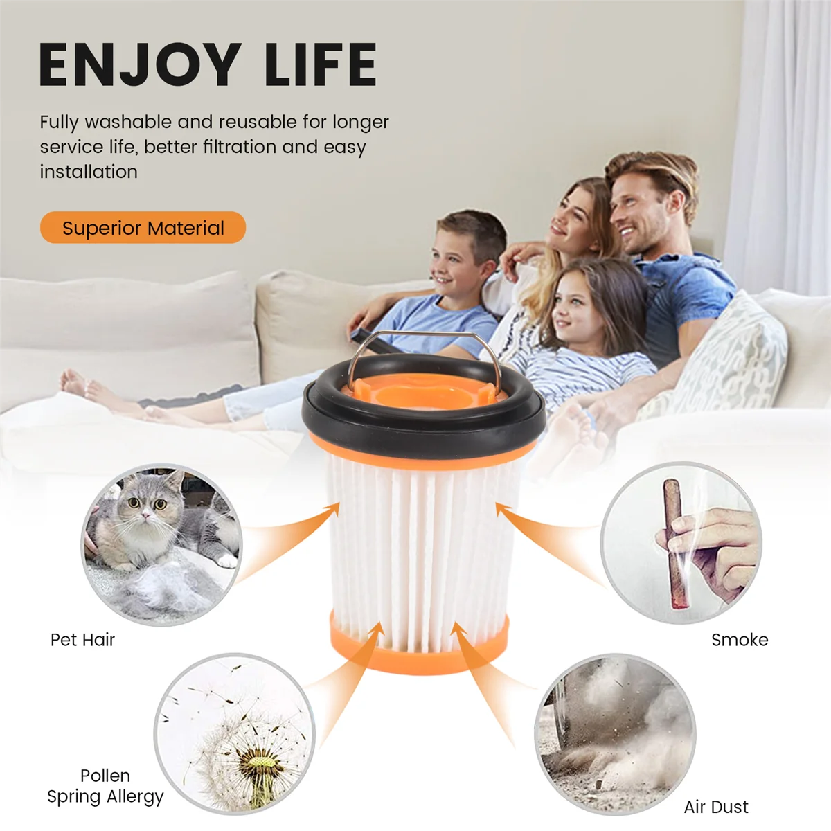 Filtro de vacío A62X 6 uds para filtros de vacío de mano inalámbricos Shark ION W1 para Shark WANDVAC WV200 WV201 WV220, parte XHFWV200