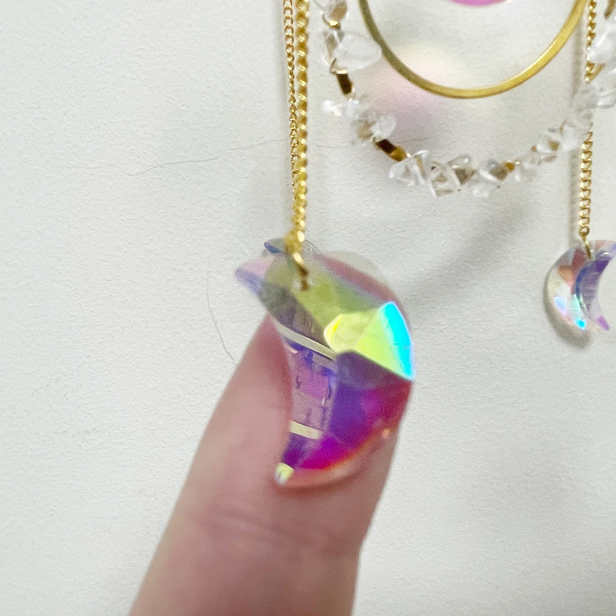 1 Pcs Sun Catcher Hanging for Windows, Housewarming Gift Spiritual,Crystal Indoor Garden Home Decor, Gemstone Prism, B