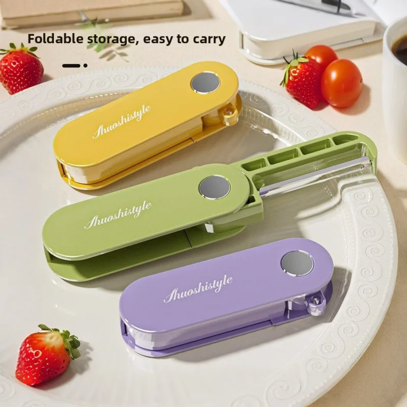 

Safe-Fold Pocket Peeler - Retractable Blade Design for Secure Peeling of Fruits and Vegetables, Easy to Store & Carry