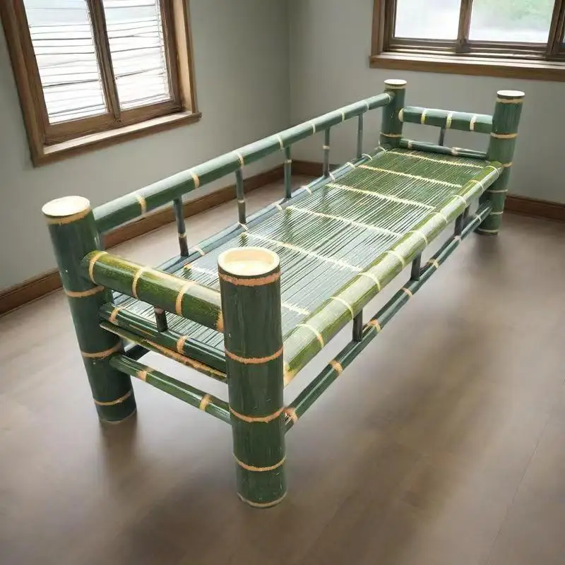 

Homestay Chinese bamboo sofa bed Handmade bamboo bed Arhat bed Nanzhu