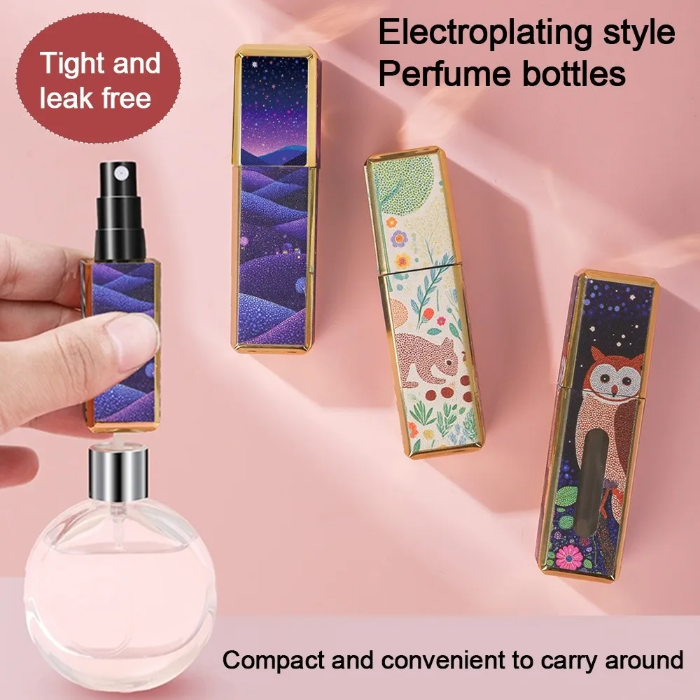 New 5ml Mini Perfume Bottle Refillable Empty Empty Cosmetic Containers Portable Storage Sprayer Spray Rotating Bottle