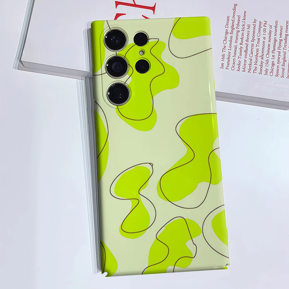 Lime Swirl  Phone Case for Samsung Galaxy S26 S25 S24 S23 Ultra Plus Luxury Double-layer anti-fall Back Cover