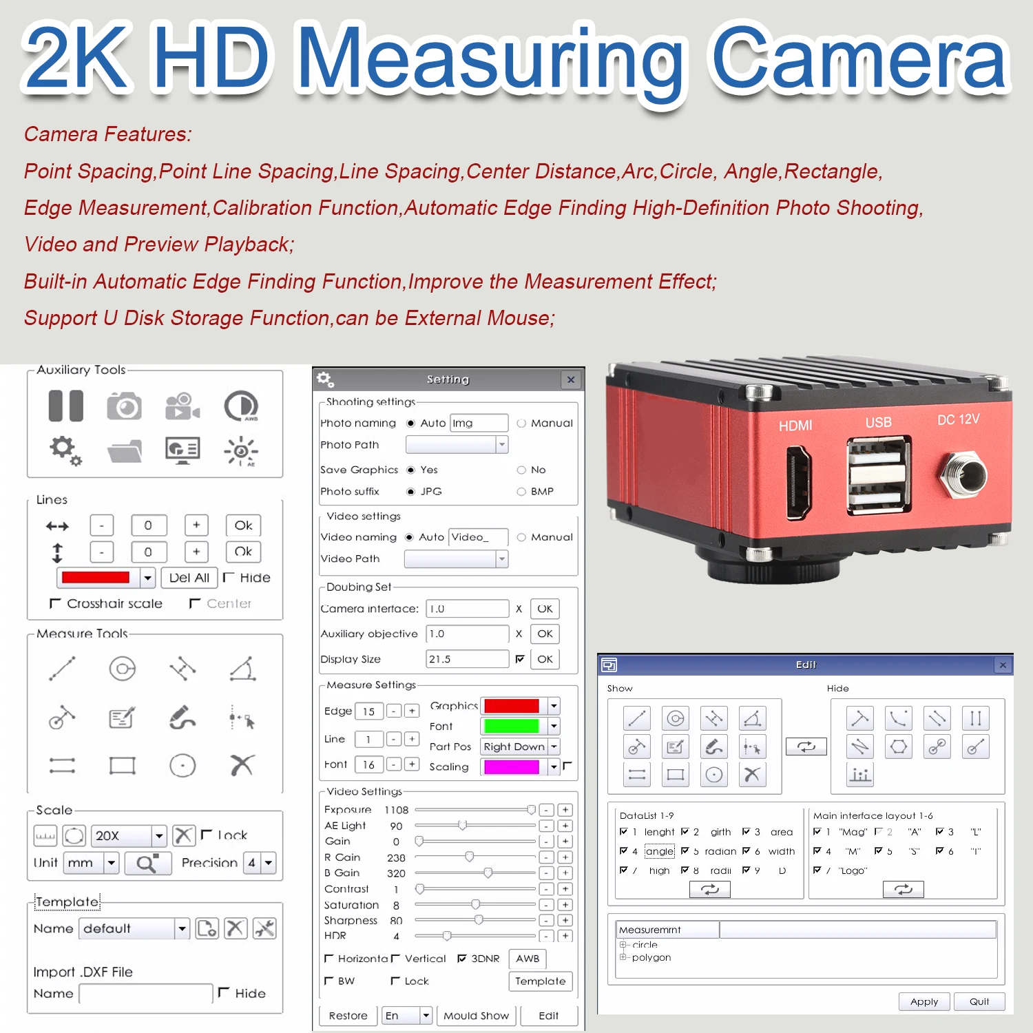 KOPPACE 24X-153X Stereoscopic Electron Measurement Microscope The 2K HD HDMI camera takes pictures and videos