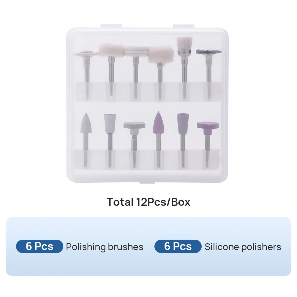 AZDENT-Kit de pulidor Dental de baja velocidad, conjunto compuesto de dentista, porcelana de odontología, esmalte de uñas de dientes naturales, 12