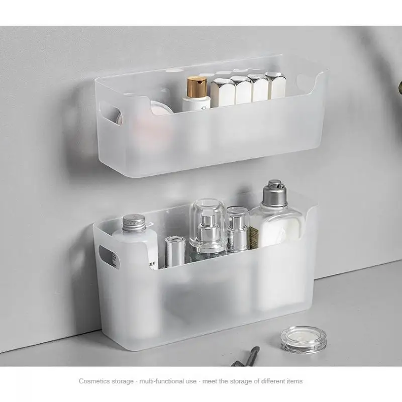 Kitchen Wall-Mounted Adhesive Storage Rack Multifunctional Cabinet Door Storage Box Under Sink Drawer Shelf Bathroom Organizer