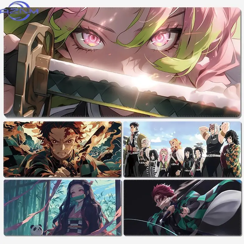 Demon Slayer Large Mouse Pad Gaming Laptops Keyboard Desk Mat Pc Accessories Desk Protector Mousepad Gamer Anime Rubber Carpet