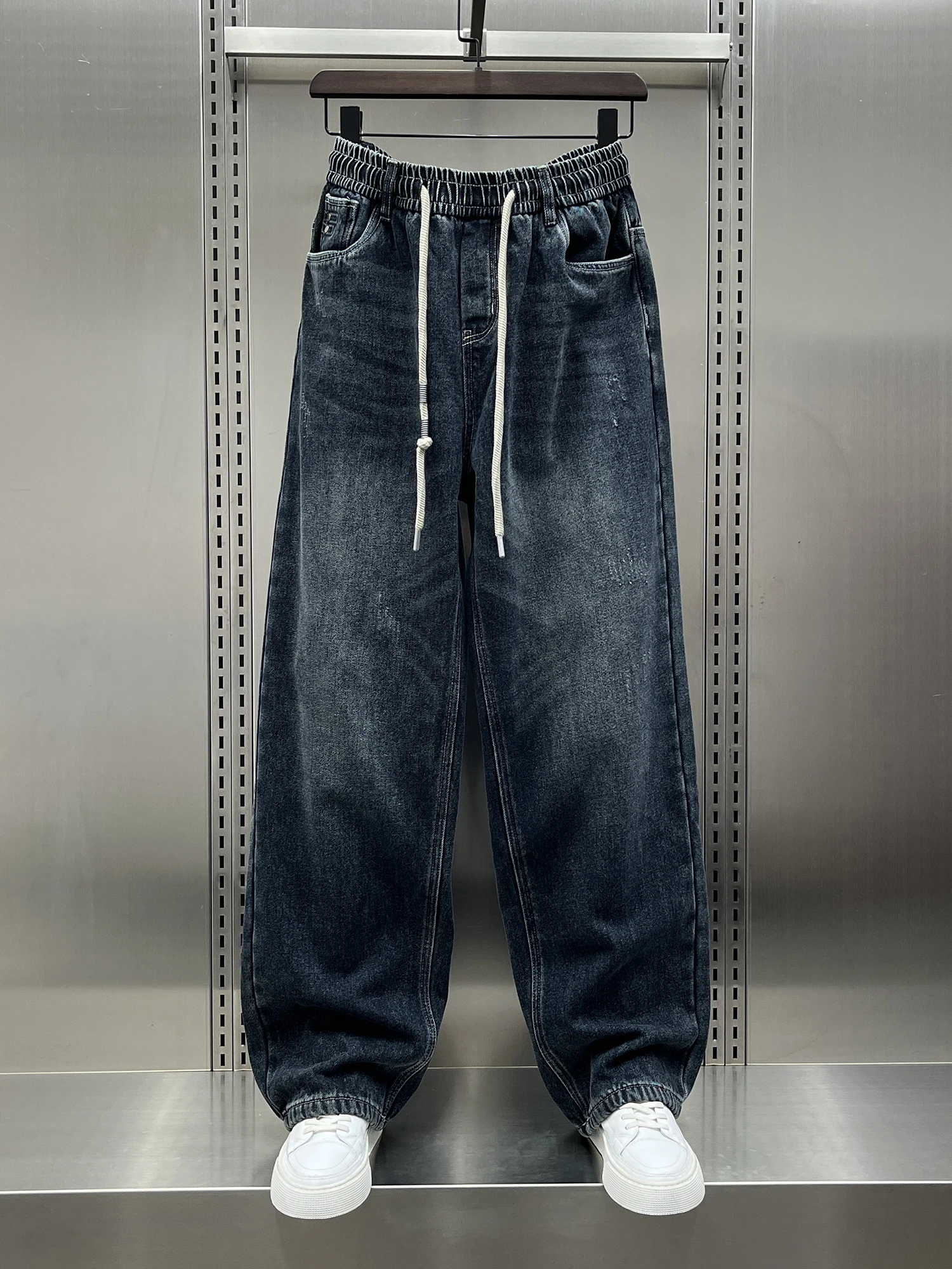 

Мужские джинсы Wenmi с флисовой подкладкой, средней посадкой, 3D-крой, молодежные, модные, свободные, прямые, повседневные, зимние, теплые