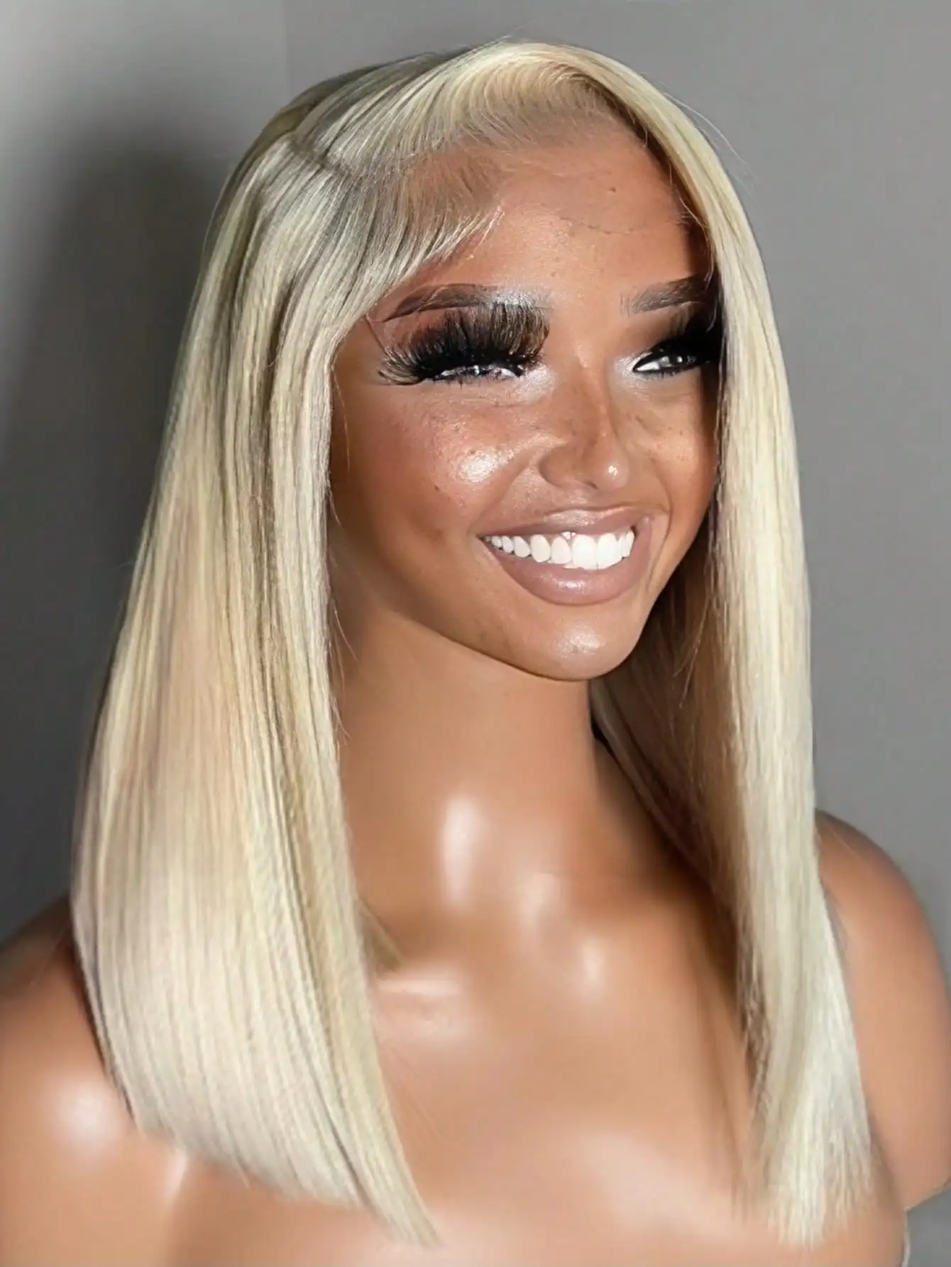 

Blonde Bob Wigs Human Hair 13x4 HD Transparent Lace Front Wigs Human Hair Straight Wig 150 Density Lace Front Wig Pre Plucked Glueless Wig with Baby Hair Blonde Wigs for Women Daily Wear Beginner Friendly for Women