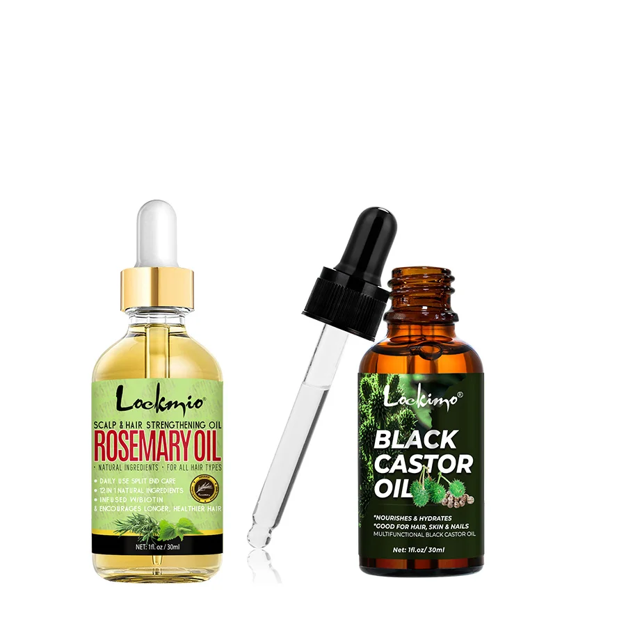 Aceite de esencia de romero, acondicionador de crecimiento saludable, ricino negro, aceite hidratante y nutritivo para el cabello, productos para el cuidado del masaje del cabello del cuero cabelludo