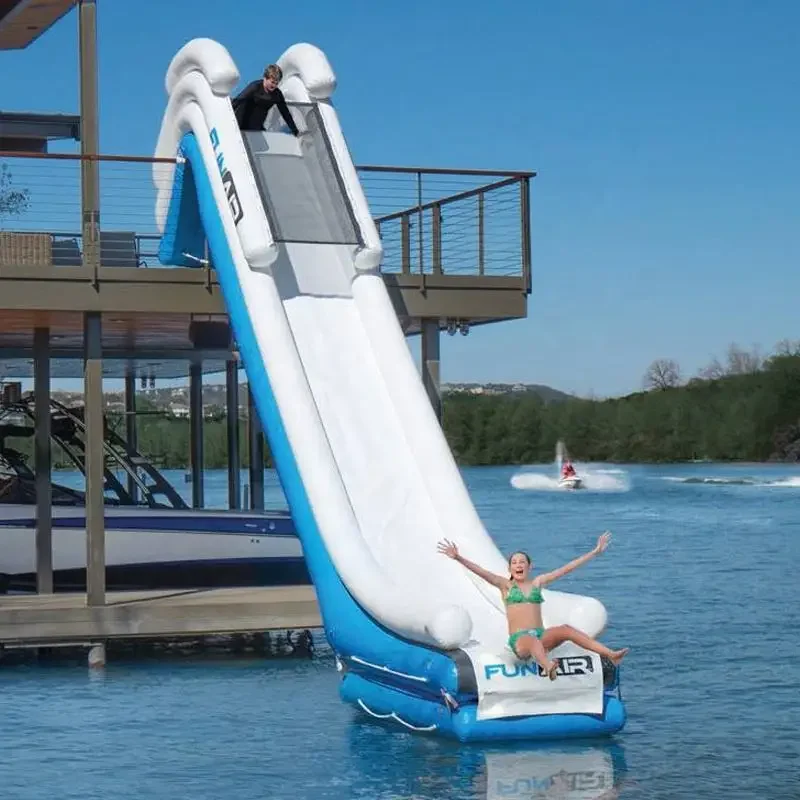 Custom High Quality summer season inflatable yacht slide Inflatable Water Dock Slide For Boat