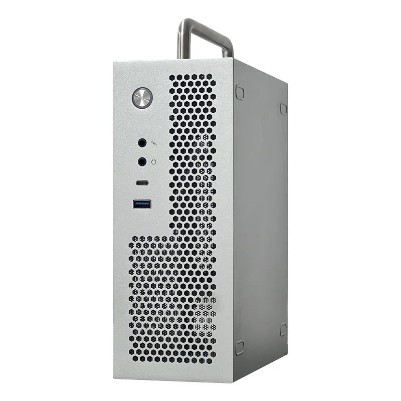 Мини-ITX Черный телефон из алюминиевого сплава для настольного компьютера Системный блок с типом C (10 г) + USB3.0 без поддер...