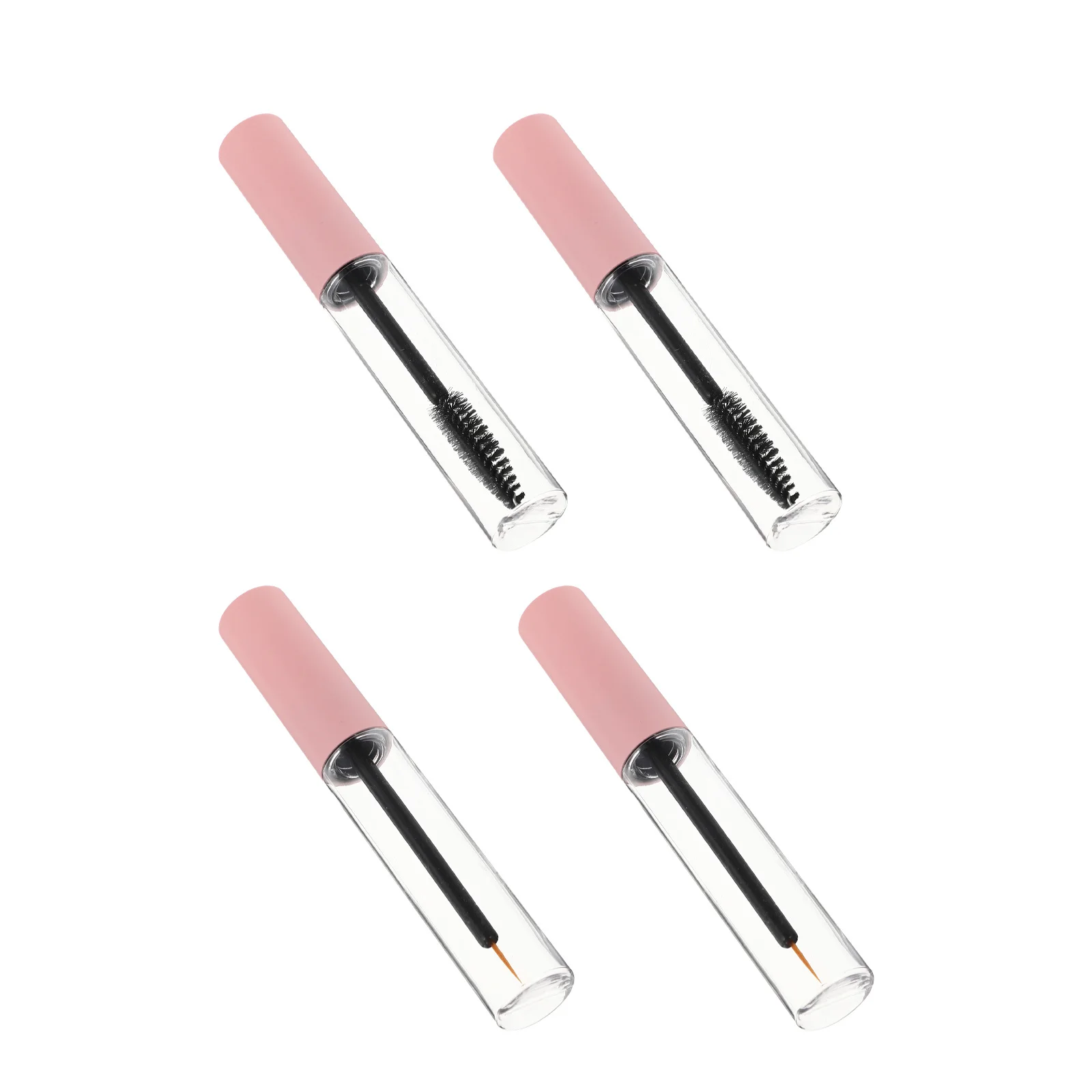 Tubos de rímel para mascotas, botellas transparentes rellenables con punta de sombra, contenedores vacíos ligeros para delineador de labios Diy, 4 Uds.
