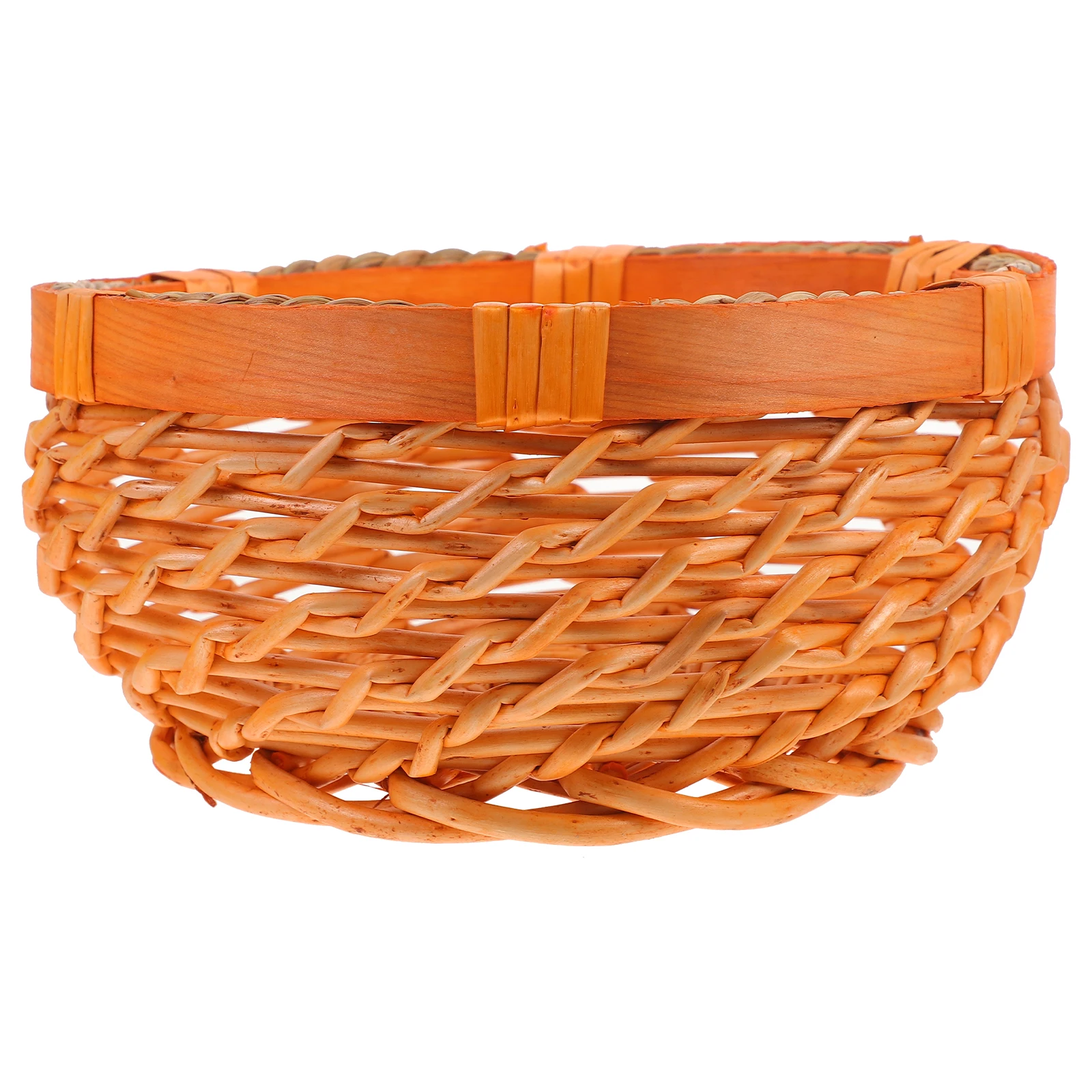 

Rattan Storage Basket Table Organizer Simple Baskets Imitation for Shelves Small Decor Bread Kitchen Decorative Woven