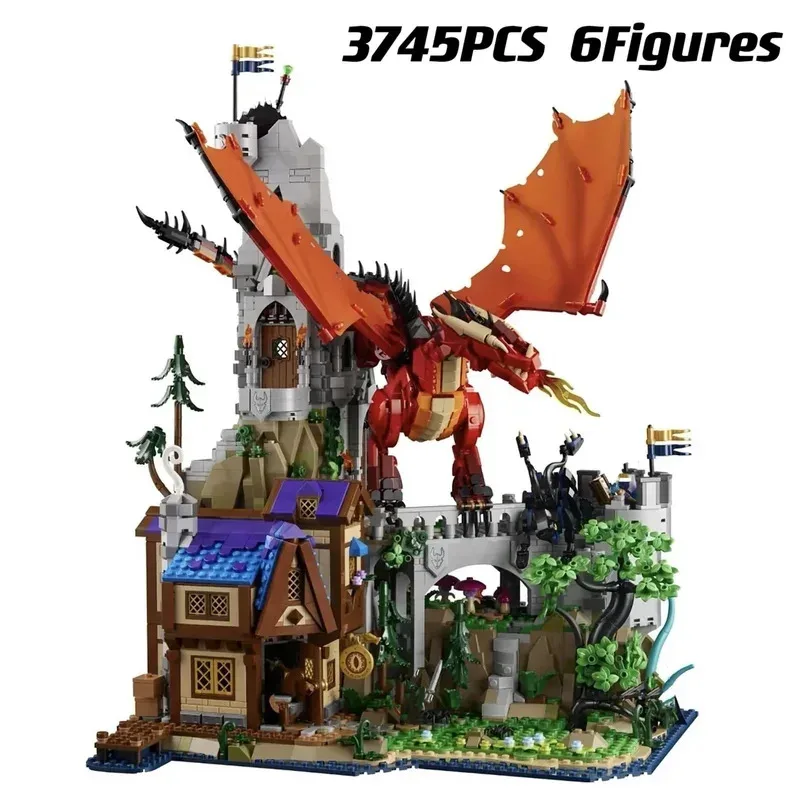 Bloc de construction légende du Dragon et du donjon, 3745 pièces, modèle cadeau, série créative, Sculpture pour garçons, jouet d'assemblage de Puzzle