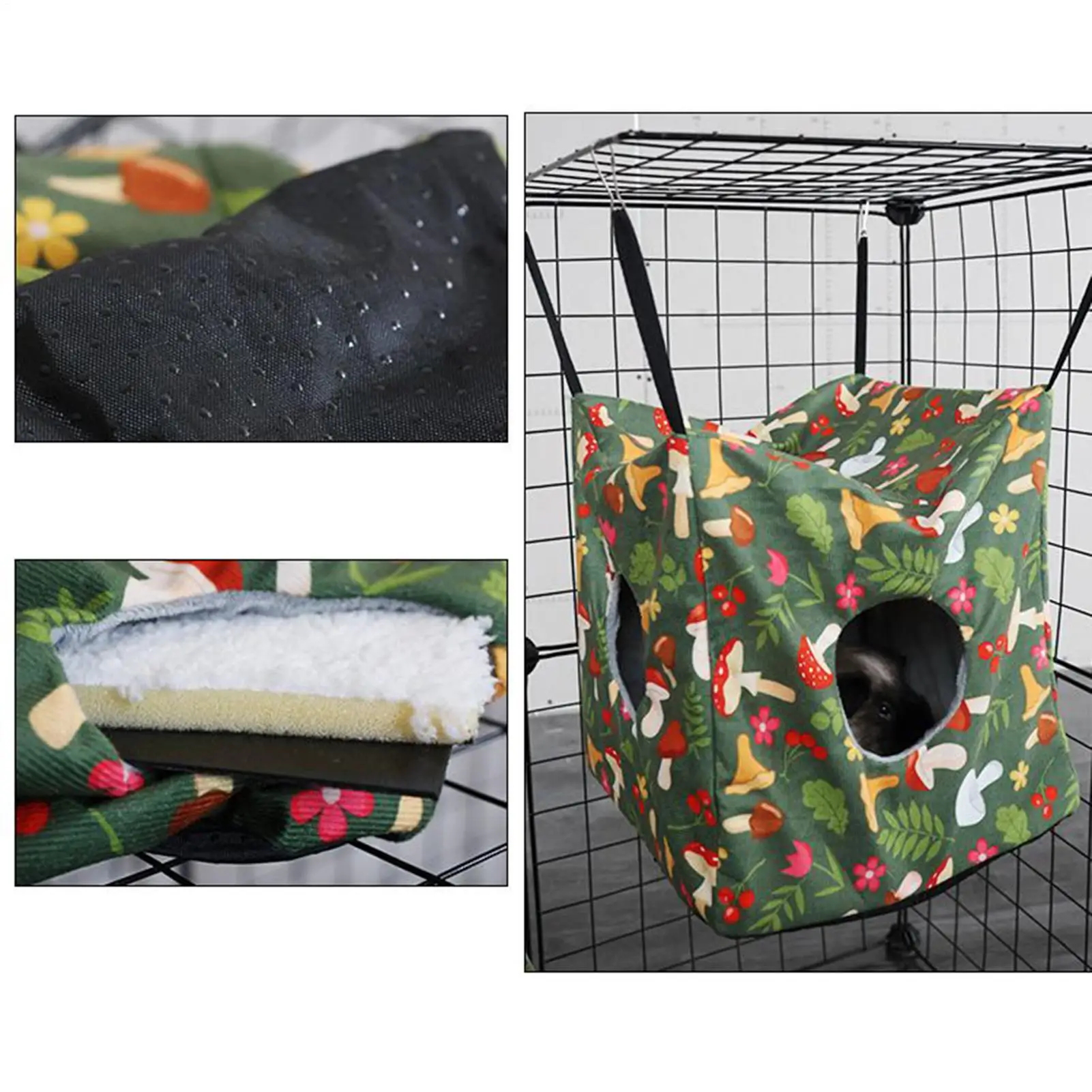 

Small Animal Hammock Bed 4 Pieces Breathable Ferret Tunnel Hammock Pet Cage Accessories Anti-Slip Small Animal Sleeping Bed For