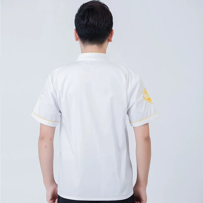 Wholesale Supply Uniform Short-Sleeved Summer Clothes Hotel Catering Chef Overalls Chinese Style Western Restaurant Baking