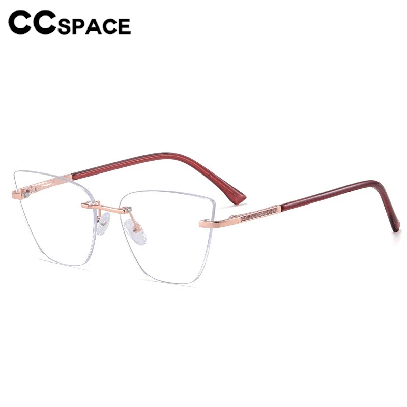 جديد عين القط بدون إطار إطار نظارات النساء نظارات للقراءة خفيفة للغاية معدنية TR90 الضوء الأزرق حجب النظارات الطبية #5