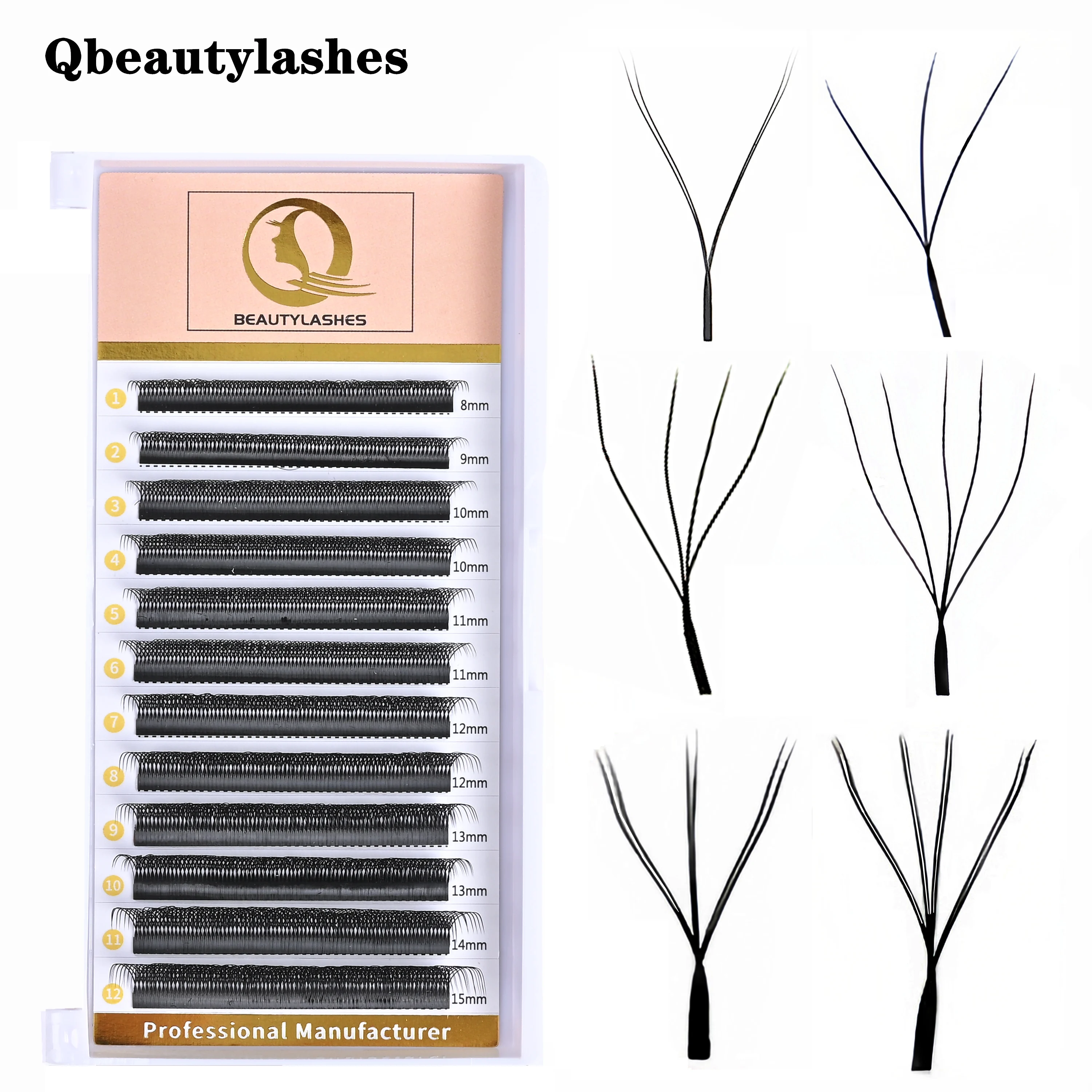 

qbeautylashes W shaped 2D.3D.4D.5D.3DW.4DW premade fans eyelash extensions natural individual lashes