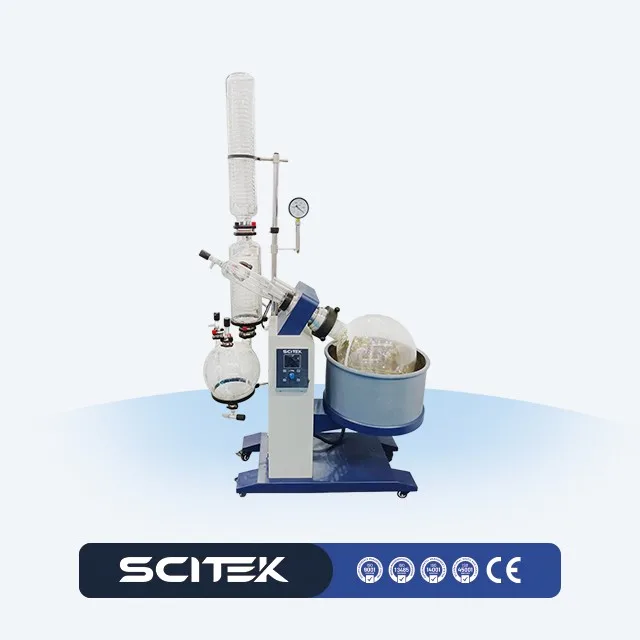 0-90/120 Rpm Rotary Evaporator with Dual Condensation Integrated LCD Screen 304 Stainless Steel