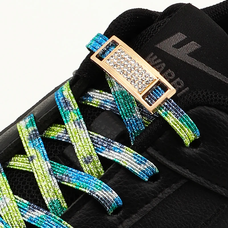 Diamond Lock Shoelaces Without Ties Glitter Elastic Laces Sneakers Tennis No Tie Shoe Laces Flat Shoelace Shoes Accessories New