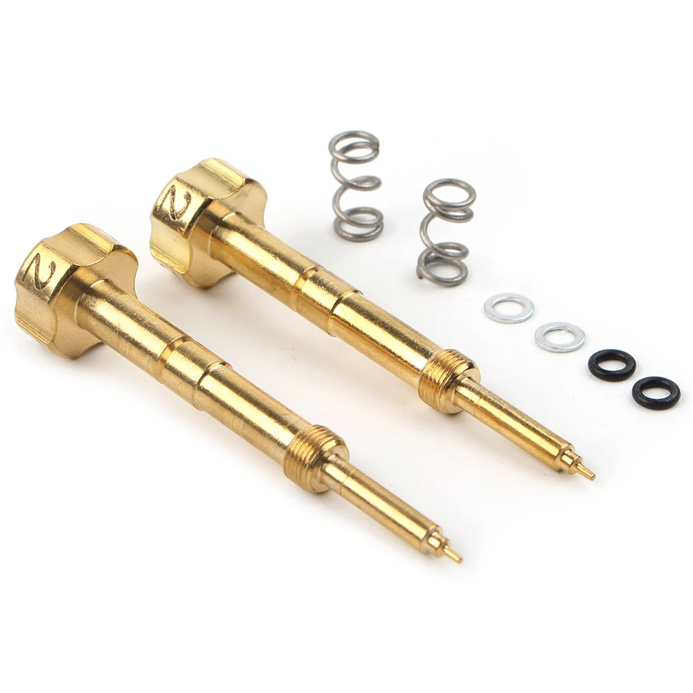 2Sets For Yamaha Raptor 660 600R Motorcycle Adjustable Fuel Air Mixture Screws Upgraded Brass 2001 2002 2004 2005