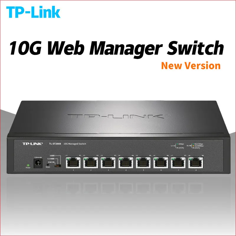 

TP-link Tl-st1008/ST2008 10gbe Switch 10 Gigabit Switch 10000mbps Core Lan 8*10gbps RJ45 Port Network Ethernet Hub NAS 10000Mbps