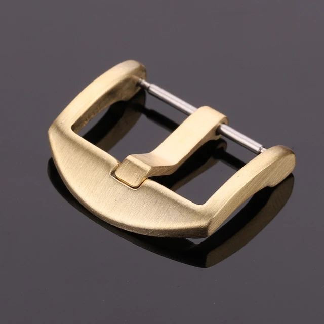 2023 Solid Bronze Watch Band Clasp 18mm 20mm 22mm 24mm Yellow Copper Watchbands Strap Pin Buckle Bracelet Accessories