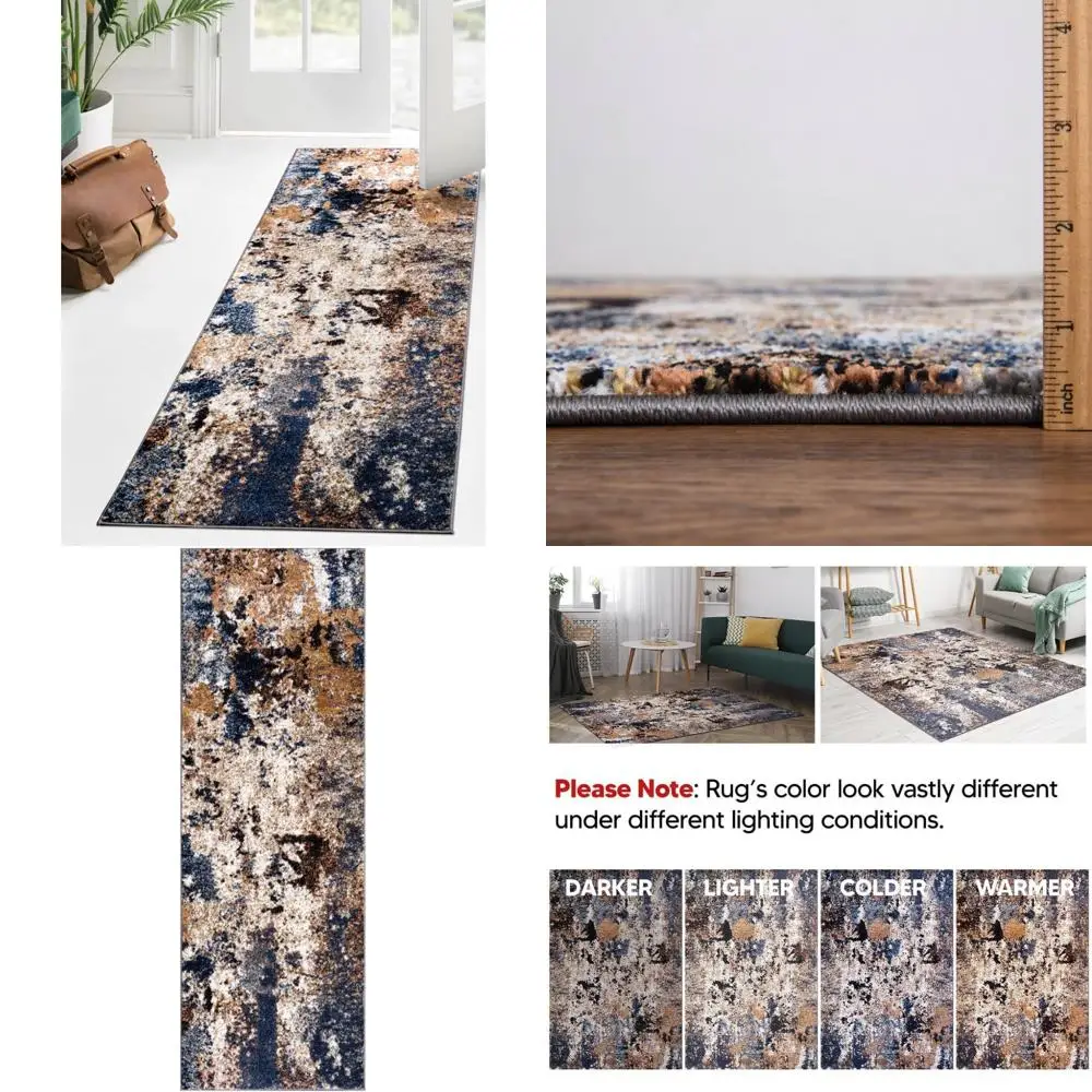 

Abstract Area Runner Rugs 2x10, Non-Shedding Modern Design for Kitchen, Living Room, Bedroom, Dining Room, Entryway