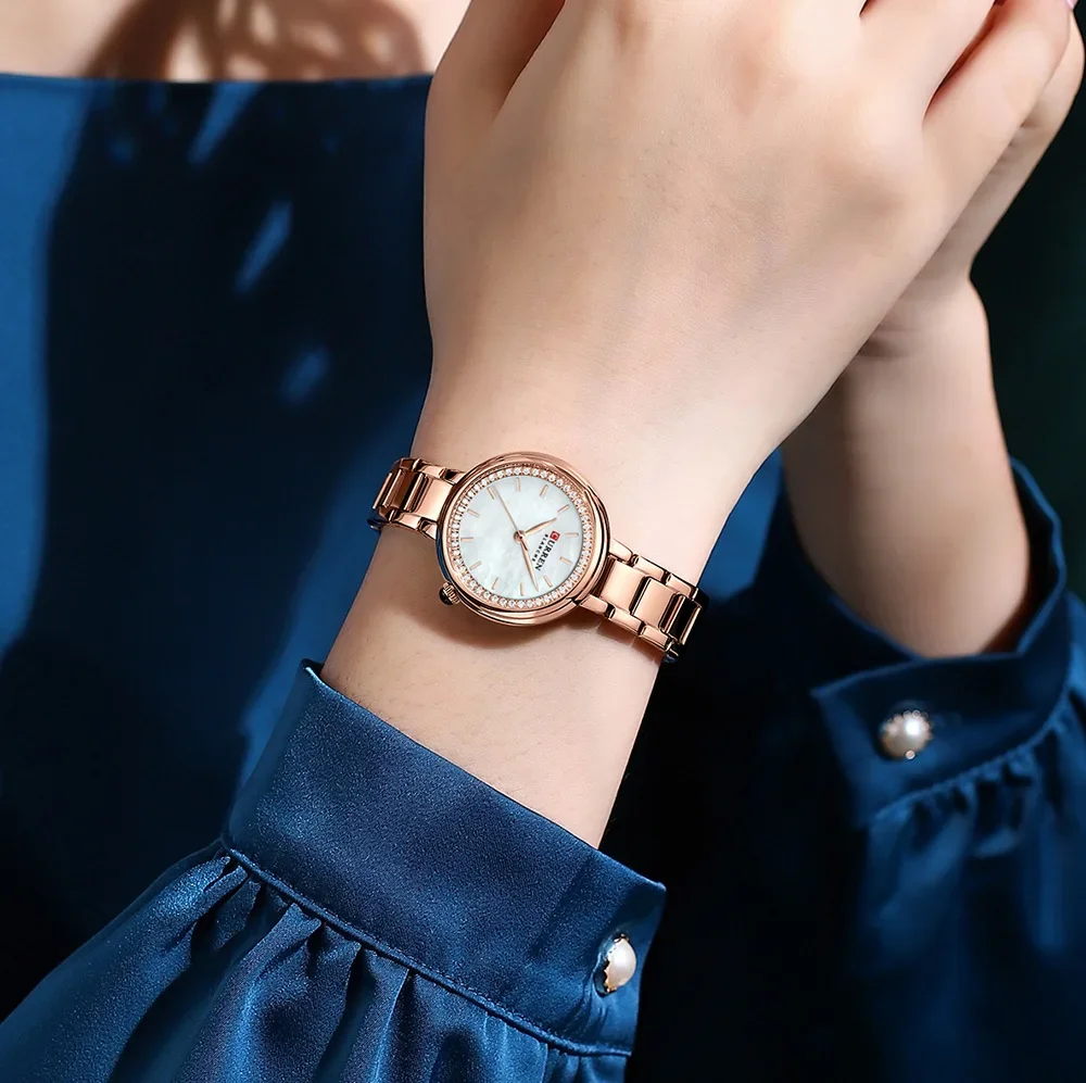 Fashion New Casual Business Luxury Ladies Watch Simple Diamond Inlaid Design Waterproof Steel Belt Quartz Watch Automatic Watch