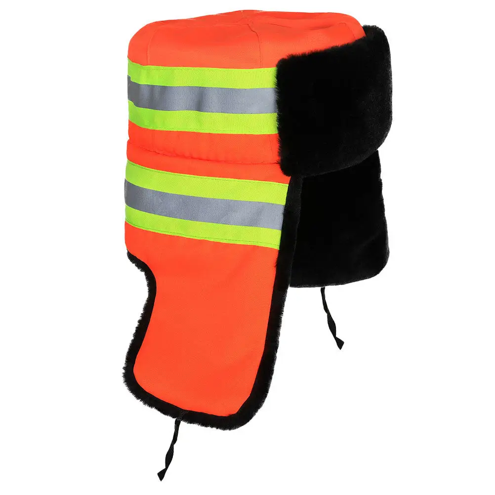 Outdoor Sanitation Worker Hat Thickened Warm Cloth Cap Reflective Strips Ear Guard Anti-Cold Windproof for Cleaning Greening