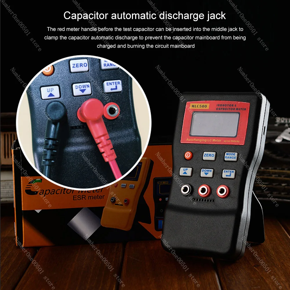 MLC500 Digital LC RC Capacitance Inductance Meter 500kHz Professional LCD Oscillation Multimeter 0.01pF 100mF SMD Clip Option