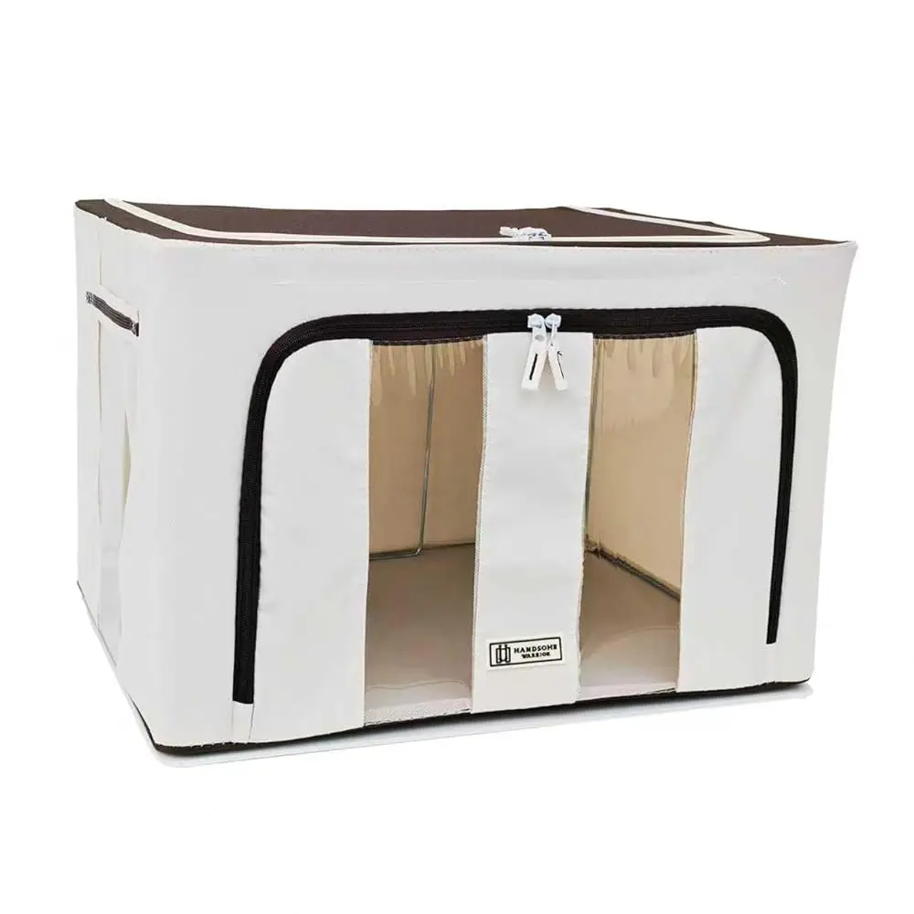 

Контейнер для хранения с крышками, из ткани Оксфорд 600D, складной, с 4 толстыми стальными каркасами, 2 молниями и окнами, органайзер-контейнер для