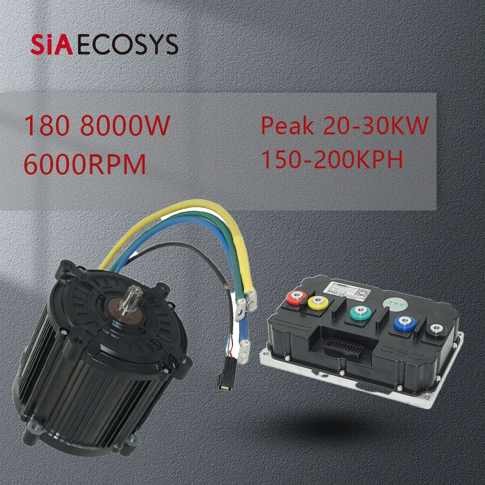 QSMOTOR QS180 8000W Peak 25-30KW Mid Drive Motor Kit with FarDriver ND721200B Controller for High Power Electric Motorcycle