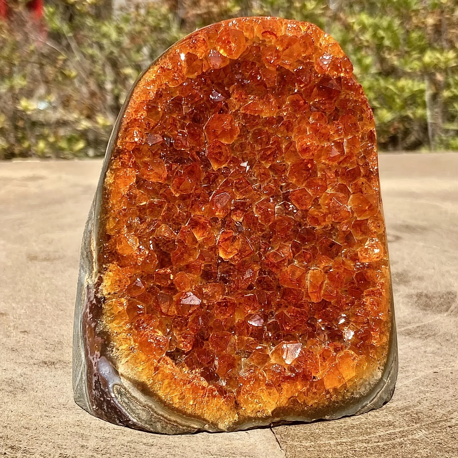 1 Stunning Orange Quartz Crystal Cluster - Unique Mineral Rock Gift Idea - Handmade Decoration for Home and Office - view 4