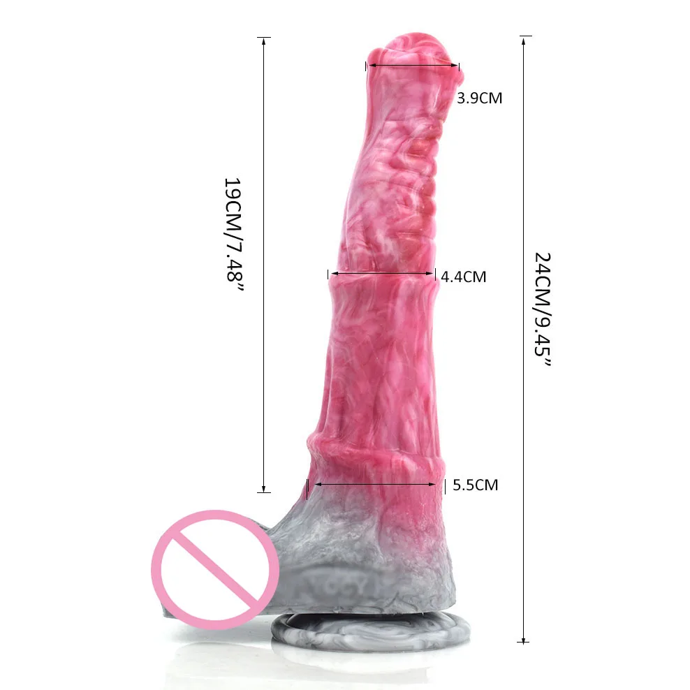 FAAK Limited Edition Diy Colorful  Horse Dildo Massive Dog Knot Penis With Sucker Silicone Sex Toys Only 1 Pcs For Each Color