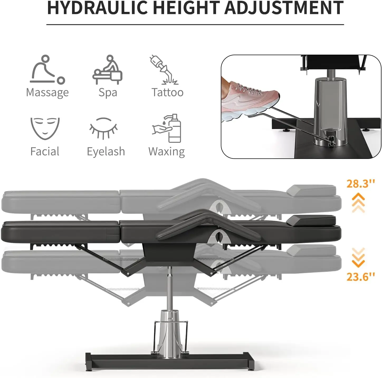 Hydraulic Tattoo Chair Bed For Client Spa Bed With Stool Height Adjustable Facial Beds For Esthetician Chair Chairs Cosmetic