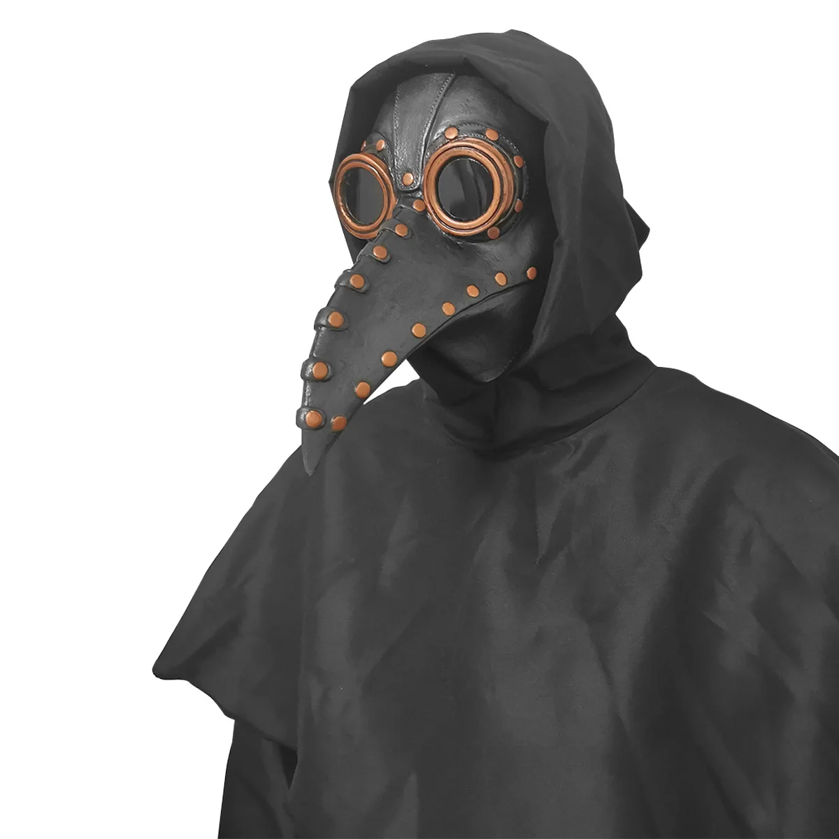 Pestdoktor Kostüm Set – Maske Mit Vogelschnabel, Umhang & Handschuhe | Halloween & Steampunk | 4-teilig