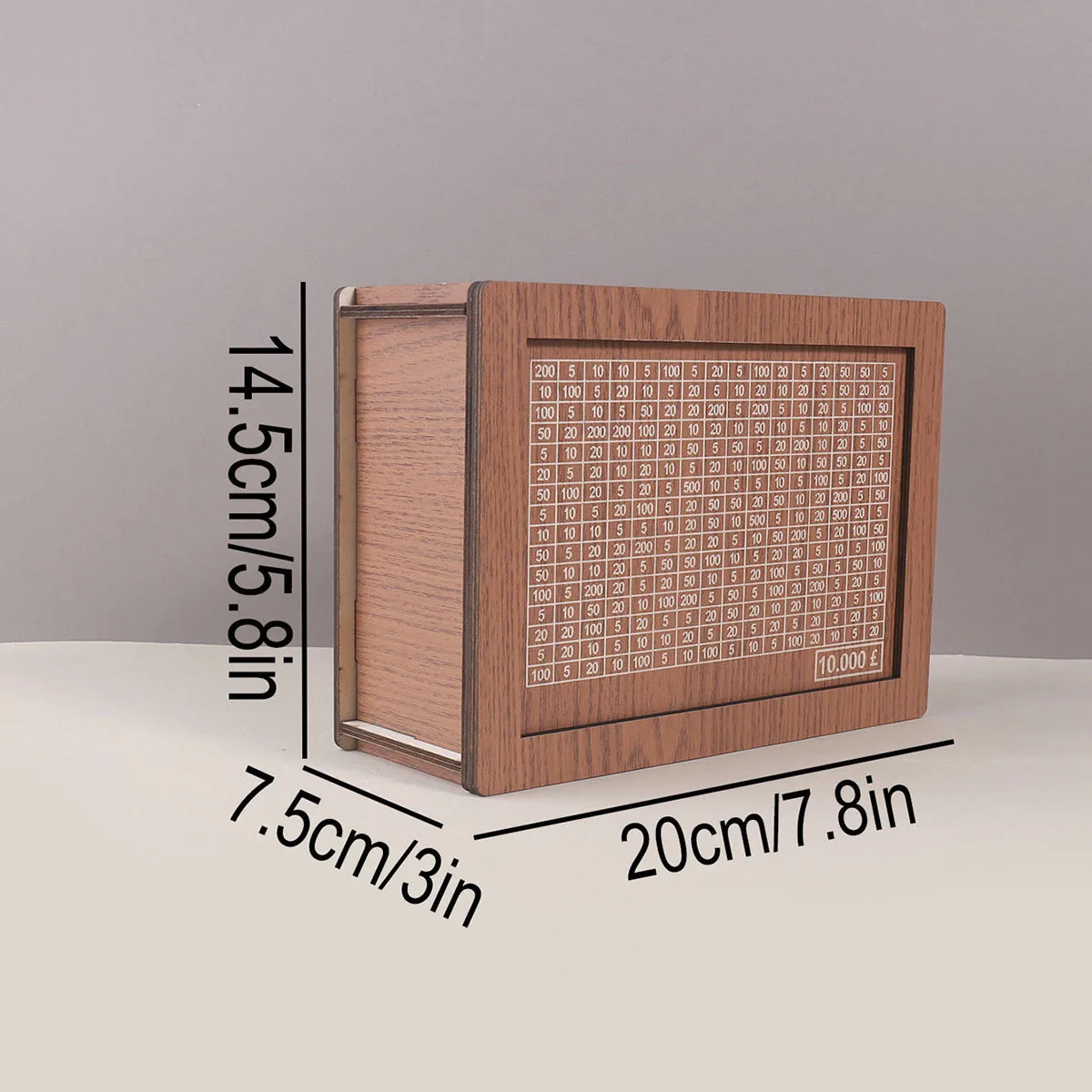 10000 Pound Money Box Wooden Bank Money Vault Savings Box  Portable Challenge Cash Storage Case A storage gift for a friend