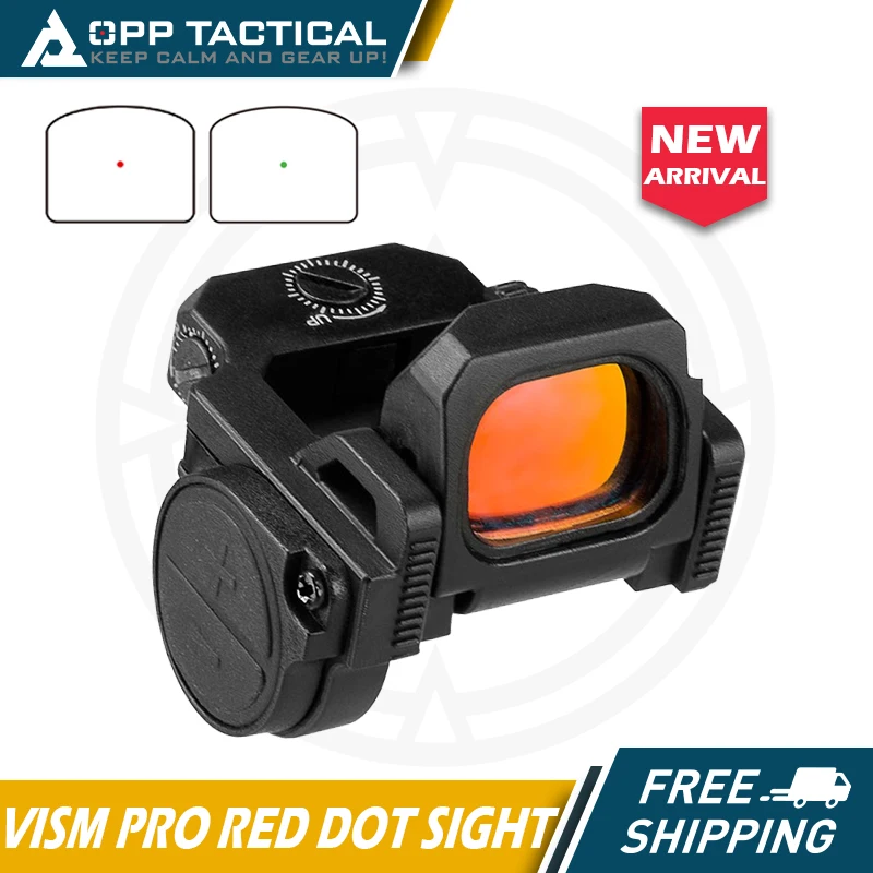 Tactical Vism Metal Flipdot Pro Flip Up Red Dot Scope Reflex Optic Sight for Airsoft Glock 17 Taurus G2C PT111 1913 Mount