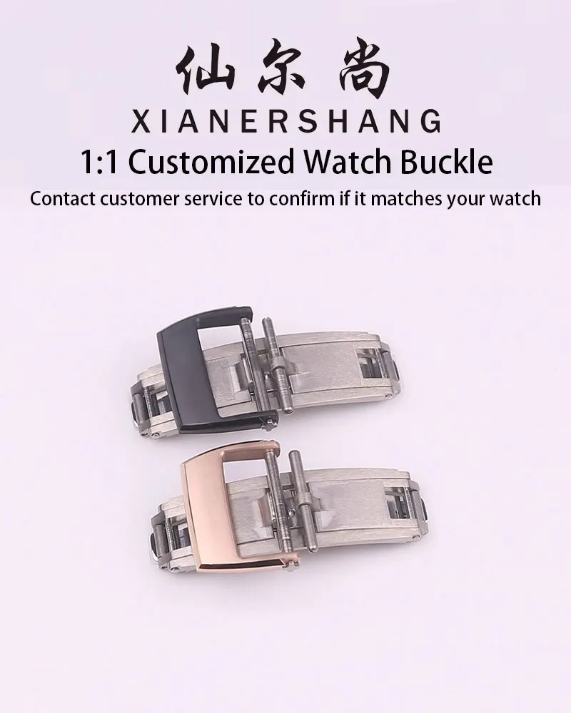 

XIANERSHANG Custom R-ICHARD M-ILLE Original Watch Buckle 18MM Titanium Wire Drawing Butterfly Clasp Belt Buckle Watch Accessorie