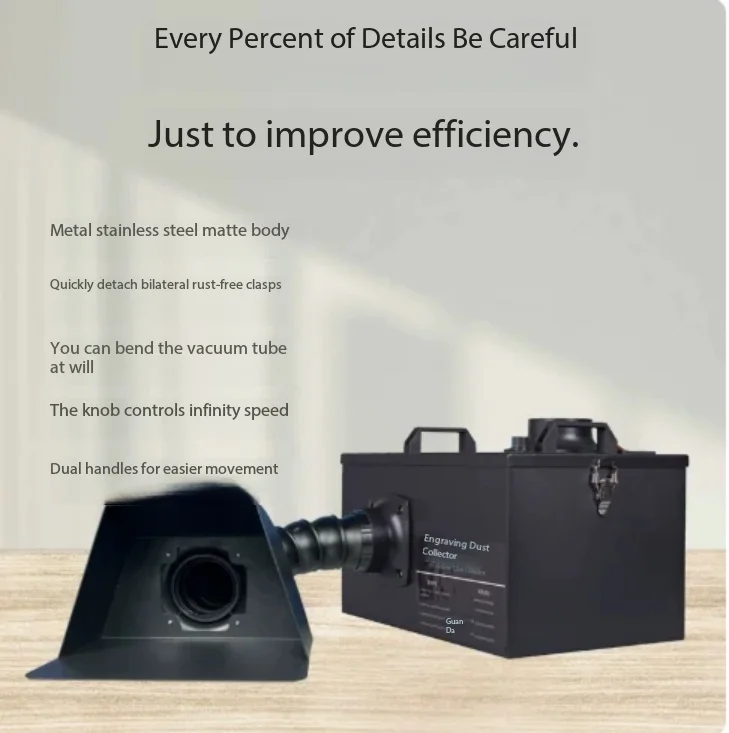 AC 220V Benchtop Engraving Vacuum Cleaner - Small dust box for dental, metal, nut engraving and polishing