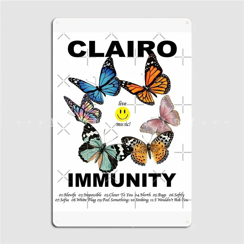 Clairo Immunity With Tracklist Metal Plaque Poster Wall Mural Retro Wall Decor Home Tin Sign Poster