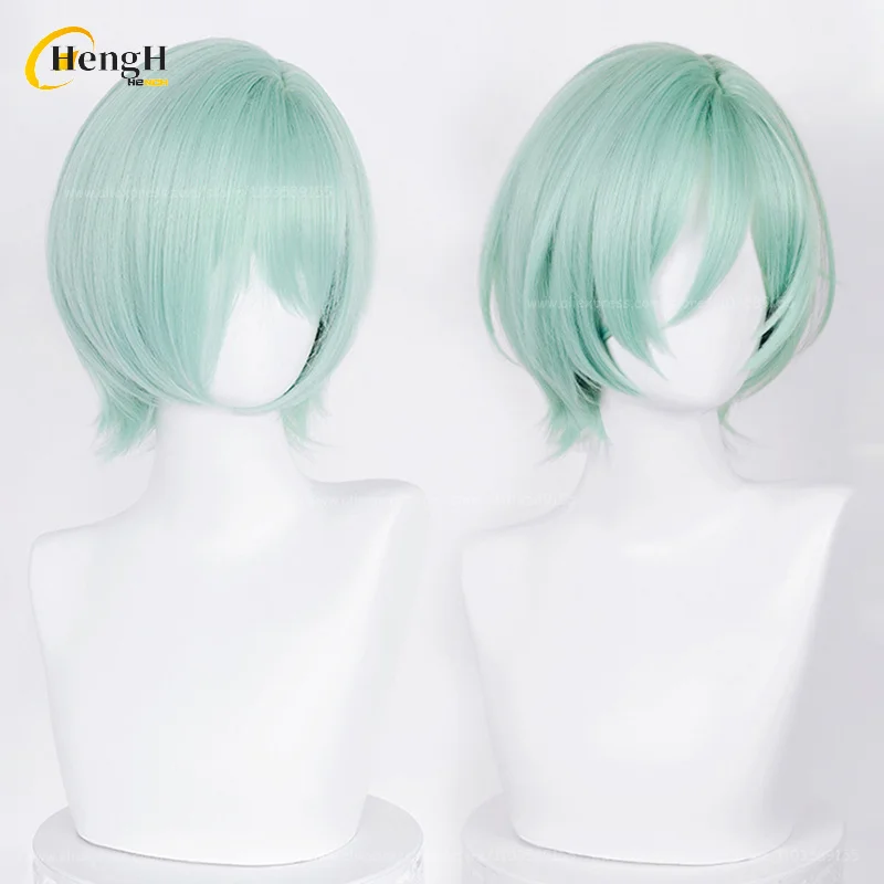 In Stock Anime Kazehaya Tatsumi Synthetic Wig Short 30cm Cyan Cosplay Wig Heat Resistant Hair Halloween Party Wigs +Free Wig Cap