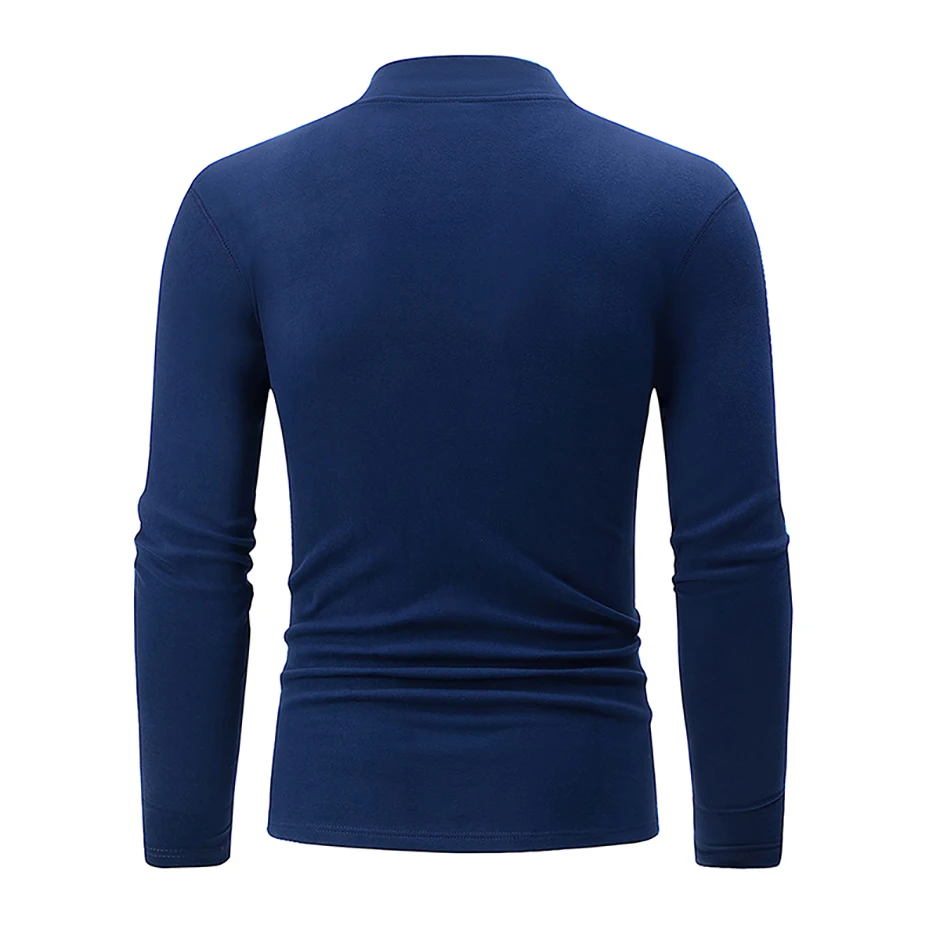 4/1 Stück Herbst und Winter Herren halbhoher Hals warm winddicht Basis Top einfarbig vielseitig Jugend Casual Sport dicke Basis T – Detail 12