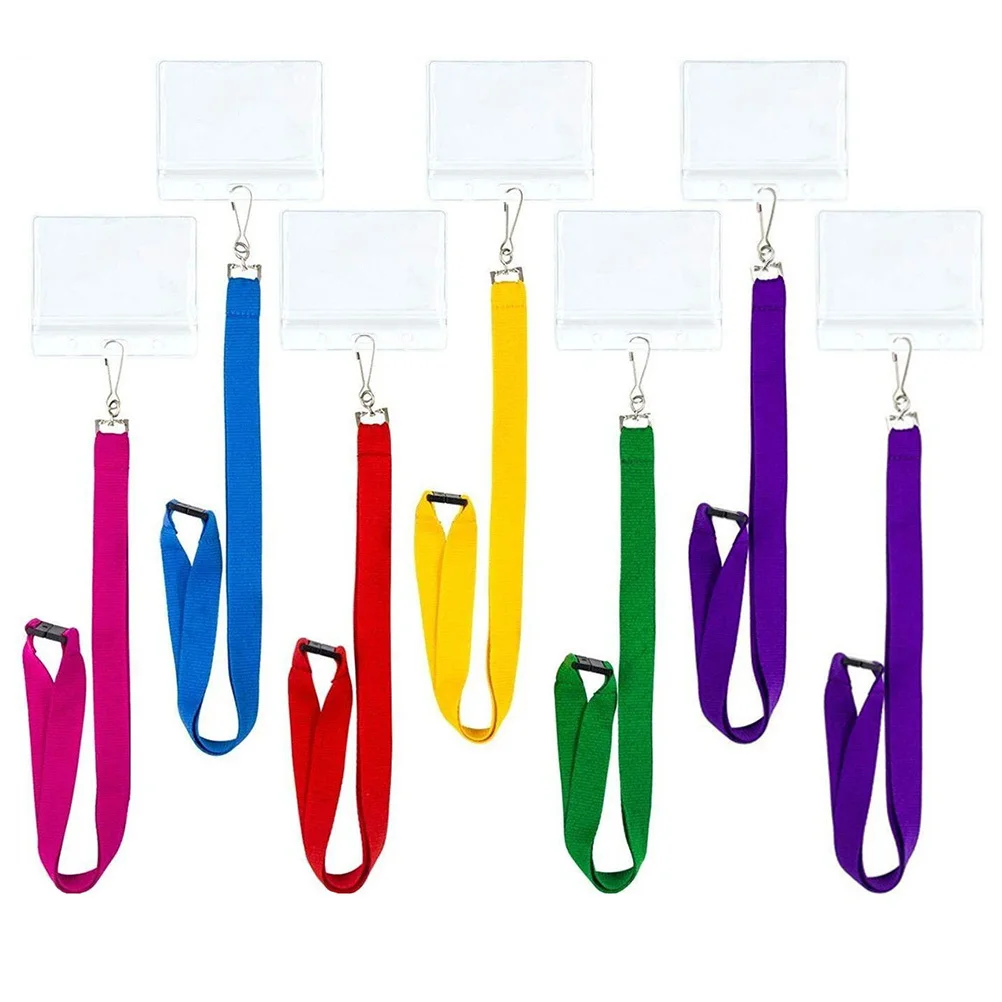 7 szt. Przezroczyste etui na identyfikatory, dwustronne, przezroczyste, ochronne, do biura, szkoły, pracy, na karty kredytowe, lekkie.