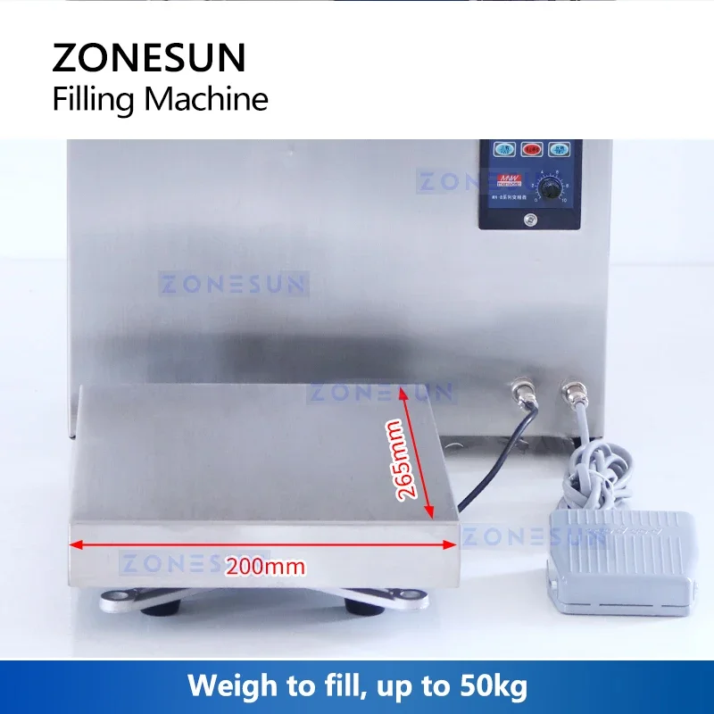 

ZONESUN ZS-GPW1 Paste Weighing Filling Machine High Flow Semi-automatic Gear Pump Cooking Oil Honey Bottle Filler