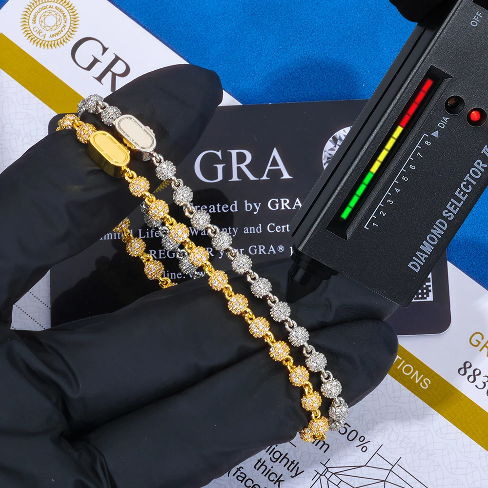 

925 Sterling Silver Necklace Moissanite vvs Women Fashion Accessories 925 Sterling Silver Plated 18K Gold men Gift