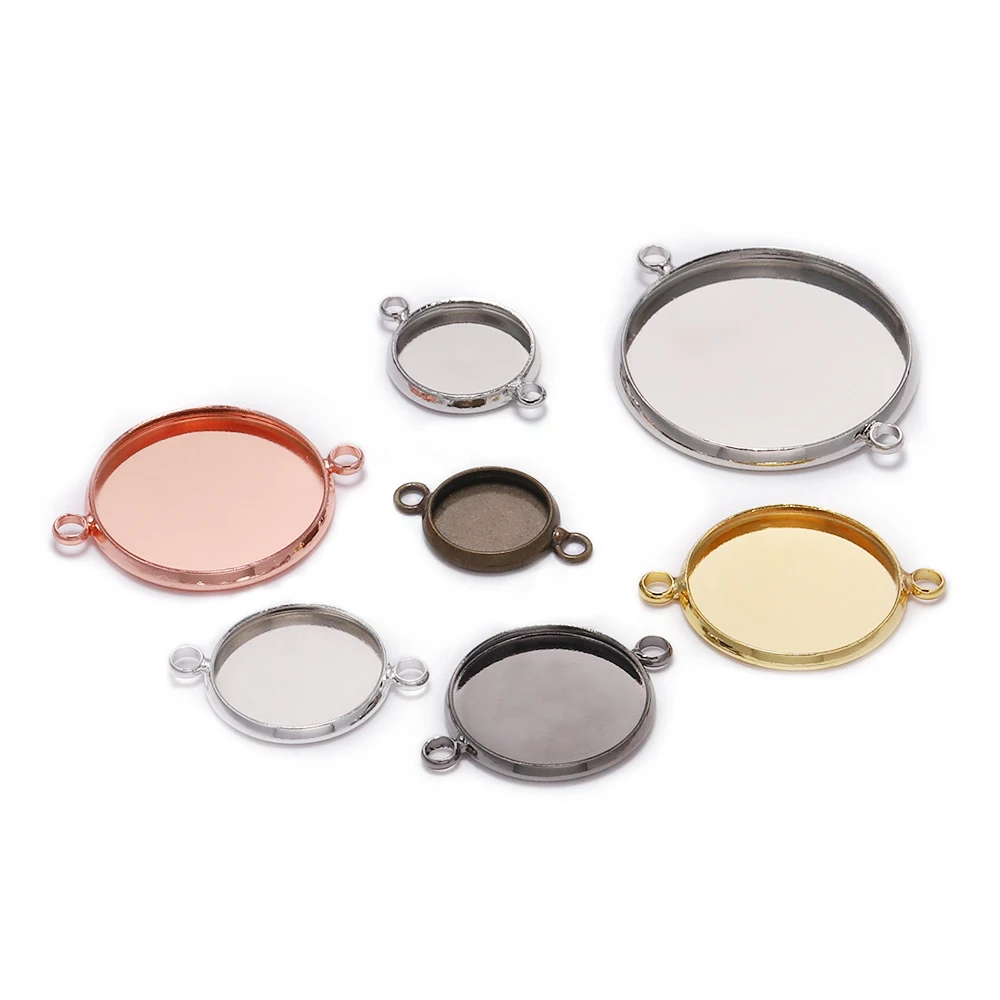 20 sztuk bransoletka Cabochon podstawa złącza ustawienie Cameo podstawa taca Bezel puste materiały do ​​wyrobu biżuterii ustalenia DIY akcesoria