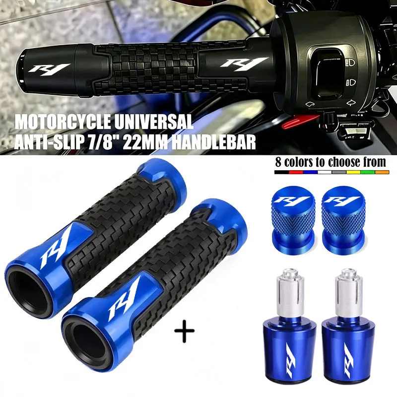 Motorcycle Handle Bar Handlebar Grips Cap End handle Plugs Tire Valve Stem Cap For Yamaha YZFR1 YZF-R1 YZF R1/R1M/R1S 2014-2026