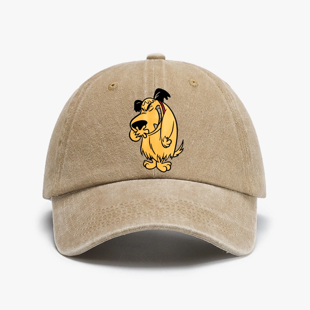 

Muttley print Baseball cap cartoon laughing laugh dog caps fashion Vintage Washed Denim Hat unisex adjustable hats